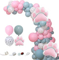 Balloon Combination,99 PCS Dusty Blue Pink Cat Theme Party Balloons Garland Kit with Cat Paw Foil Balloon Arch Kit for Birthday Baby Shower Party Wedding Home Party Summer Party Decorations