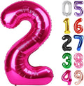 Hot Pink Number 2 Balloon 40 Inch, 2nd Birthday Decoration for Toddlers Girls Boys, Sparkling 2 Number Balloon Party Decor