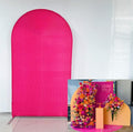 HUAYI Fuchsia Rosy Ripples Pattern Arch Backdrop Cover for Birthday Party Wedding Baby Shower Decorations Chiara Backdrops Arched Wall Frame Stands Covers Props GP-458 3ft * 6.5ft