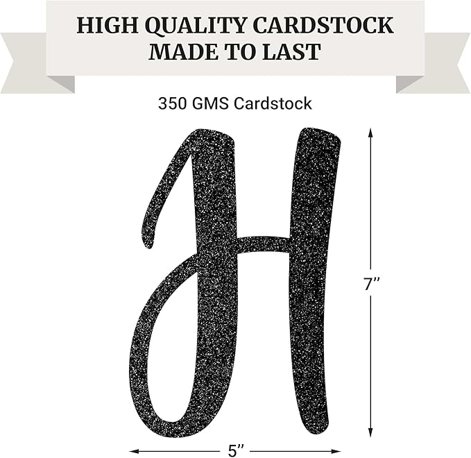 Pre-Strung Happy Anniversary Banner - No DIY - Black Glitter Wedding Anniversary Party Banner in Script - Pre-Strung Garland on 6 ft Strands - Wedding Decorations & Decor. Did We Mention No DIY
