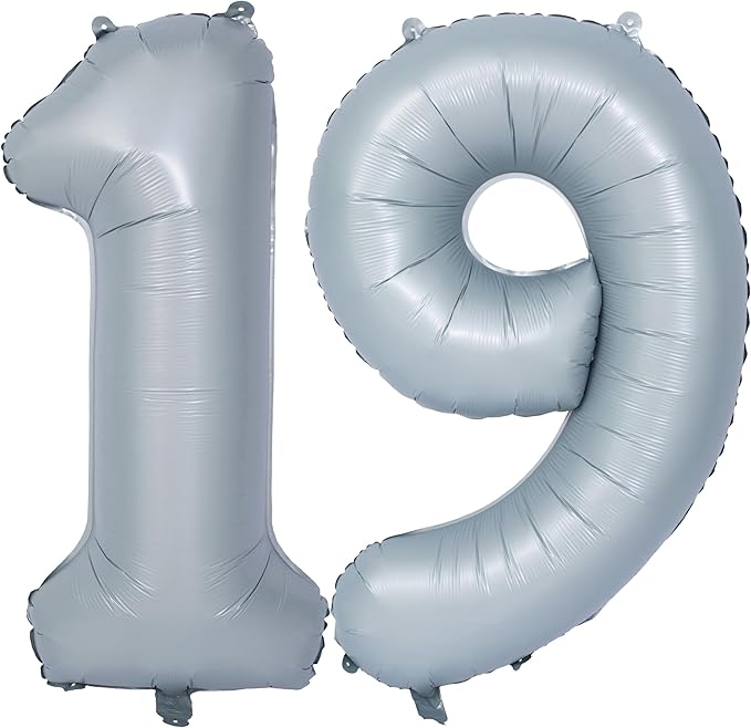 40 In Matte gray Number Balloons Helium Foil Mylar Balloon Birthday Party banquet Decoration 19