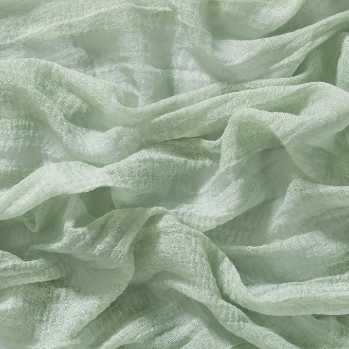 Socomi 3pcs Sage Green Cheesecloth Table Runner Gauze Easter Spring 120 Inch Rustic Boho Cheese Cloth Runner for Wedding Party Baby Bridal Shower Centerpiece Decoration Holiday Home Decorations
