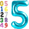 5 Number Balloon 40 Inch, Foil Balloons for Boys And Girls, Light Blue Number Balloons for 5, 15, 25, 50 Birthday Party Decoration, Anniversary, Wedding, Single Supplies