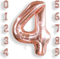 AULE 40 Inch Big Rose Gold 4 Balloon Number Large Foil Helium Number Balloons 0-9 Jumbo Giant Happy 4th Birthday Party Decorations for Boy or Girl Huge Mylar Anniversary Party Supplies