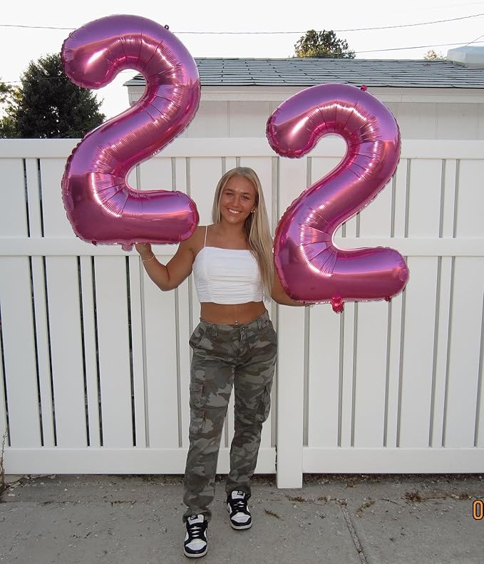40 Inch Pink Number 6 Balloon, Giant 6 Number Balloons for 6th Birthday Decorations, Party Supplies for Baby Boy Girl, Pink Party Decor