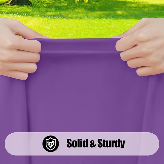 Smiry 2 Pack Rectangle Picnic Table Cloth, Waterproof Elastic Fitted Tablecloths, Washable Polyester Rectangular Patio Table Cover for Camping, Indoor and Outdoor (Purple, 30"x72")
