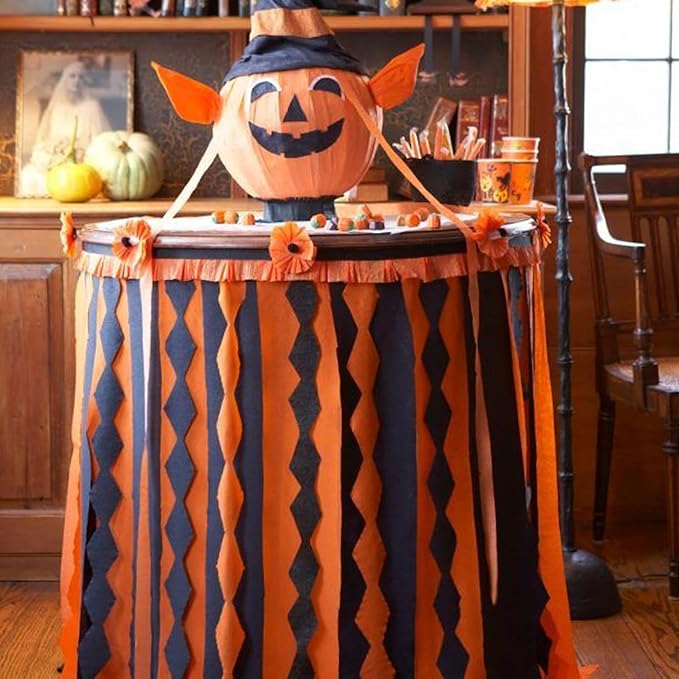 PartyWoo Orange Crepe Paper Streamers 10 Rolls 820 ft Pack of Orange Crepe Paper for Graduation Halloween Thanksgiving Birthday Party Decorations (1.8 Inch x 82 Ft/Roll), Orange-80