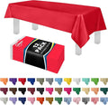 Grandipity 12 Pack Premium Disposable Plastic Tablecloth 54 Inch. x 108 Inch. Decorative Rectangle Table Cover - Red