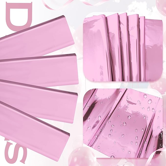 2pcs Baby Pink Plastic Table Cloths for Parties 54 * 72inch Light Pink Shiny Tablecloth Girl Birthday Party Decoration for Princess Baby Shower Kids Party Supplies