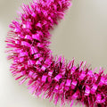 33Ft Christmas Tinsel Garland Shiny Thick Tinsel Xmas Tree Decorations Metallic Twist Foil Spring Garland for New Year Parties Teachers' Day Easter Parade Floats Indoor Outdoor Supplies - Pink