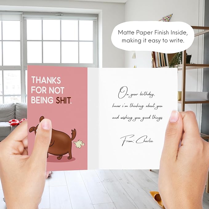 Anniversary Card Mothers Day Birthday for Mom Dad Wife Husband Girlfriend Boyfriend Stepmom Aunt Parents – Cute Funny Sarcastic Greeting Card for Father’s Day – Blank Inside (Love Is Like a Fart...)