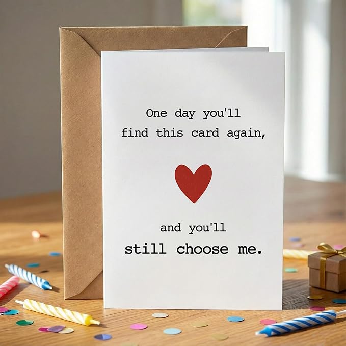 KINGNAME Romantic Love Card for Partner, Still Choose Me Sentimental Card, Meaningful Anniversary Birthday Card for Couples