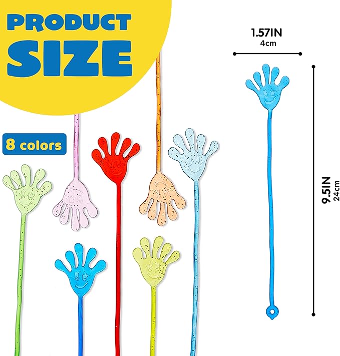 JOYIN 48Pcs Glitter Sticky Hands Party Favors, Easter Egg Fillers Party Favors Set for Kids, Holiday Traditions, Classroom Treasure Box Carnival Prizes Bulk Pinata Stuff Mini Toys, goodie bags
