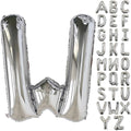 KALOR 40 Inch Silver Letter W Balloons Jumbo Foil Mylar Helium Big Balloons for Birthday Party Anniversary Baby Shower Supplies