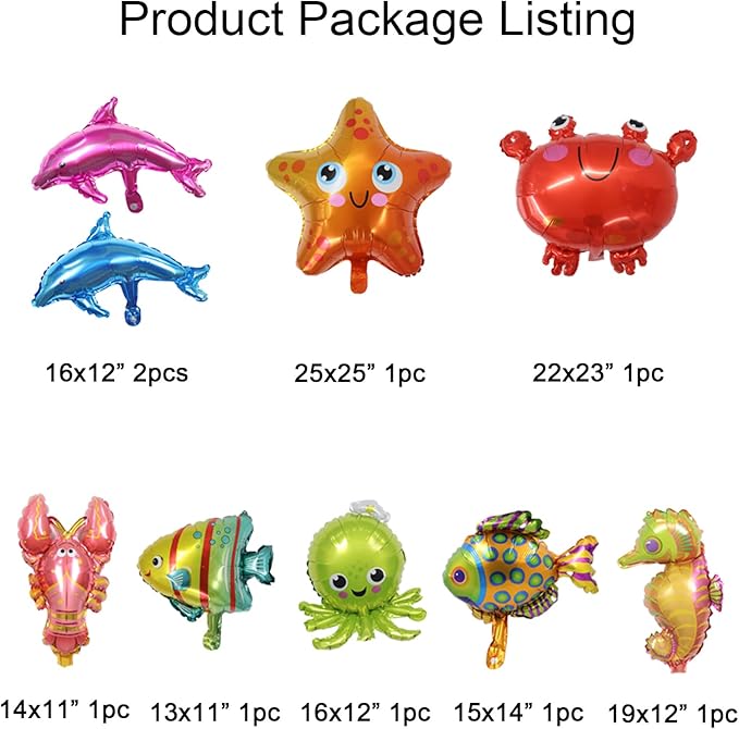 Ocean Themed Party Decorations 165pcs Blue Balloon Arch Garland Kit Bubble Balloons Marine Animals Fish Balloons for Nemo Dory Luca Birthday Under The Sea Decorations Shark Party