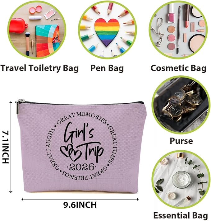 1 Pcs 3 Pcs 4 Pcs Makeup Bag, Girls Trip Gifts Favors Girls Weekend Gifts, Friendship Gifts for Women Bestie Bride