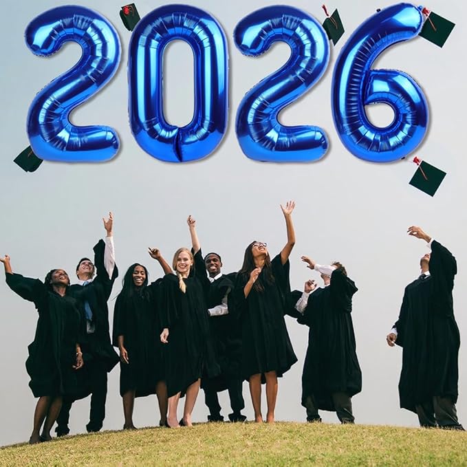 40 Inch 2026 Number Balloons, Dark Blue Number Balloons, New Years Decorations, 2026 Balloon for Graduation Happy New Year and 2 6 20 26 Birthday Parties