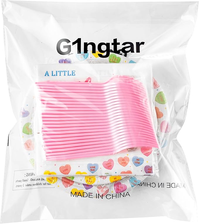 A Little Sweetheart Is On The Way Baby Shower Party Plates Supplies - Serves 24-96Pcs Conversation Heart Tableware Decoration Disposable Paper Plates Napkin Fork for Birthday