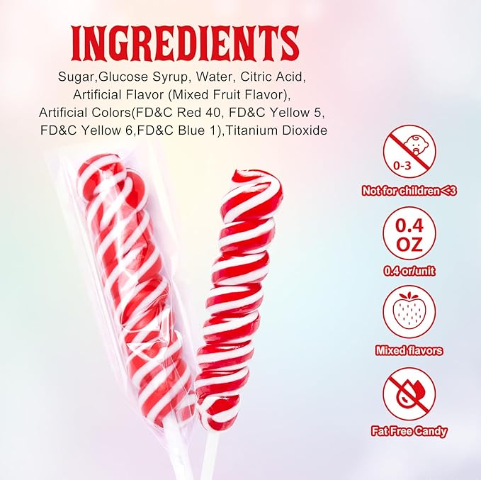 Valentines Day Lollipops Candy - Individually Wrapped Holiday Red Twisty Lollipops Bulk - Valentine Themed Suckers for Party Favor, Goodie Bags, Candy Buffet - Strawberry Flavors, 30 Pack