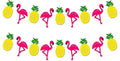 KatchOn, Felt Pineapple Flamingo Garland - 10 Feet, Pre-Strung | Banner for Flamingo Party Decorations | Pineapple Decor for Luau Decorations | Summer Party Decorations