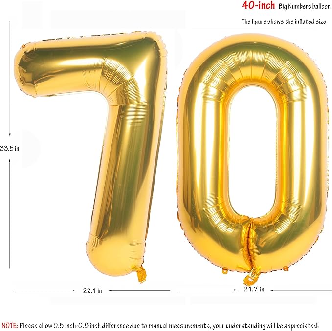 40 Inch gold Number Balloons Helium Foil Mylar Balloon Birthday Party banquet Decoration 70