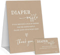 Modern Minimalist Diaper Raffle Game, Diaper Raffle Tickets for Baby Shower, Minimalism Brown Gender Neutral Tickets for Baby Shower Party Favor Decorations Supplies (1 Sign + 50 Cards)
