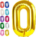 Gold 40 Inch 0 Number Balloons, 0 Decorations for 10 20 30 40 50 60 70 80 90 100 Birthday, Foil Giant Birthday Graduations Anniversary Party Balloon