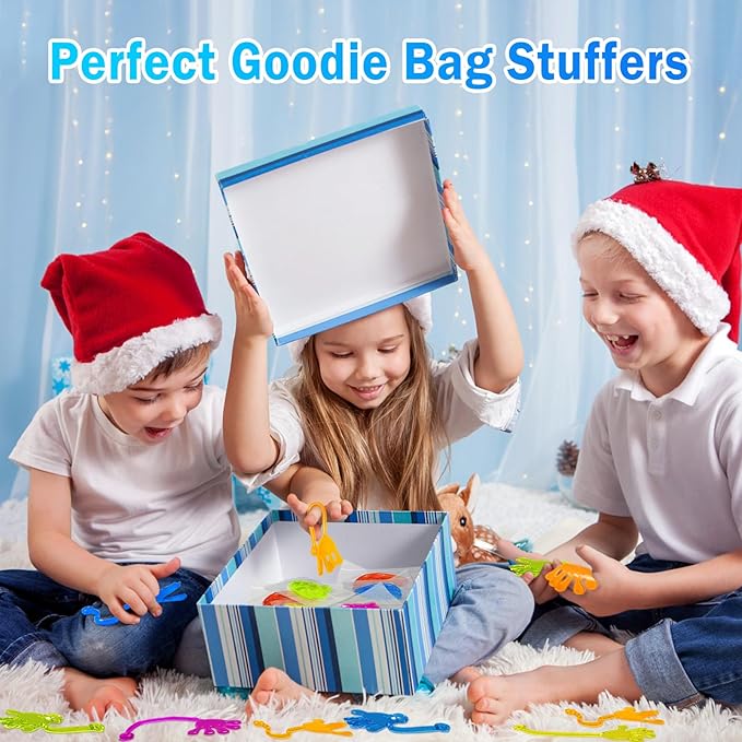 Sticky Hands Bulk 48 PCS Easter Basket Stuffers Egg Fillers Party Favors for Kids 4-8 8-12 Stretchy Sticky Hand Toy Kid Goodie Bag Stuffers Small Classroom Prizes Student Gifts Birthday Party Supplies