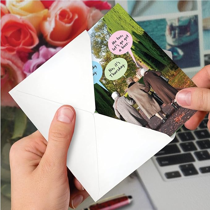 NobleWorks Funny Old Ladies Birthday Greeting Card For Women, Sister, Best Friend with 5 x 7 Inch Envelope (1 Card) Bday It's Windy C10254BDG