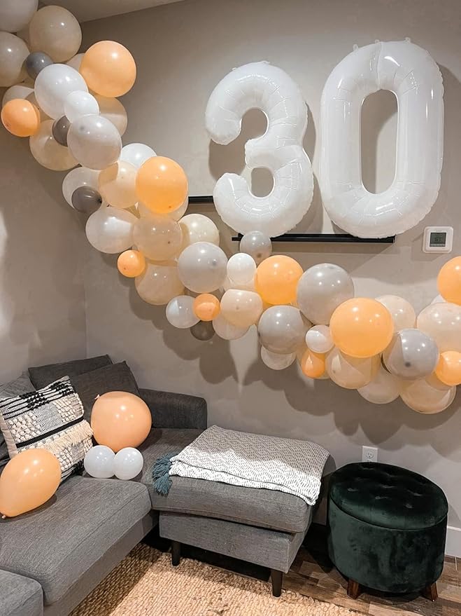 Numbers Balloon 3, 40 Inch Large White Balloon for Three Year Old Birthday Decor, 3 13 30 31 Birthday Party Decorations for Wedding Supplies