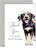 Thank You Cards for Work Husband - Party Dog - Thankyou Cards for Work Husband from Work Wife Colleague, Heartfelt Appreciation Card A5 Thank You So Much Greeting Cards