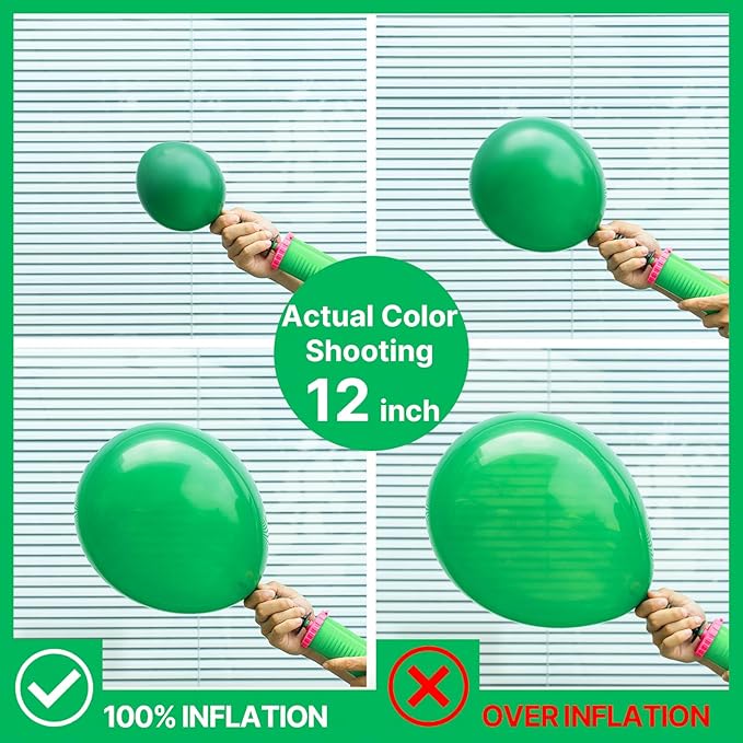 PartyWoo Green Balloons 101pcs 12 Inch Green Latex Helium Balloons for Birthday Baby Shower Graduation Engagement Wedding Dinosaur Jungle Golf Football Baseball Theme Party Decorations Green-Y24