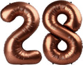 40 Inch Dark Brown Balloon Number 28,Chocolate Jumbo Mylar Foil Helium Balloon for 28th Digital Balloons for Birthday Party,Wedding Anniversary Party Decorations