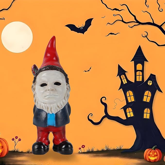 Garden Gnome Statue Decoration Garden Decor Horror Gnomes Boo Basket（Red