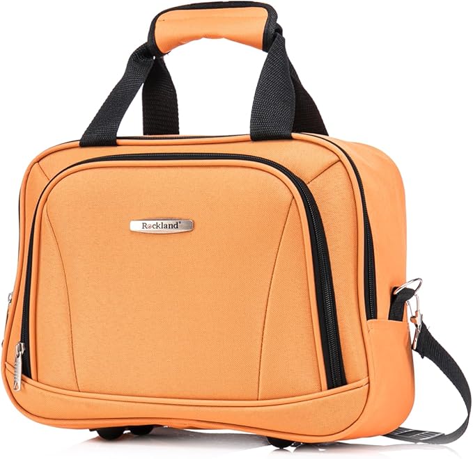 Rockland Melbourne Hardside 2 Piece Expandable Spinner Wheel Luggage Set, Carry-On 20" and Tote 14", Orange