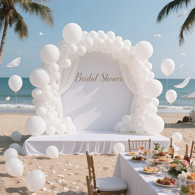 White Balloons Birthday Decorations 160 Pack 5 inch Round Ballons for White Themed Wedding Graduation Birthday Party Backdrop 4th of July Decorations Independence Day