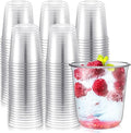 500 Pcs Disposable Stemless Glasses 12oz Crystal Plastic Wine Glasses Clear Classic Pet Cup for Meeting Weddings Birthdays Cocktail Christmas Party Supplies (Clear)