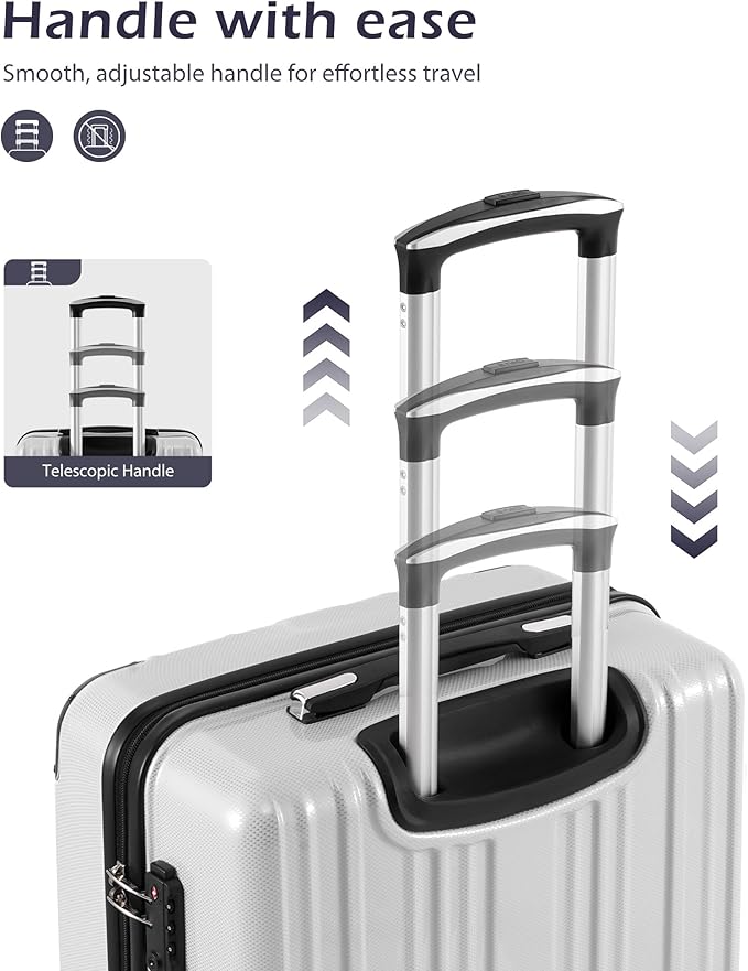 Coolife Luggage, Suitcase with Durable and Lightweight, Checked Luggage with PC+ABS Hardshell, Dual Spinner Wheels, TSA Lock, and YKK Zipper (wine wind new, M(24in))