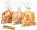 RICEDUO 100-Pack Cellophane Treat Bags with Twist Ties - 5x7 Inch Clear Party Favor Bags for Candy, Cookies, Birthday Goodies, Baby Showers & Holiday Gift Wrapping