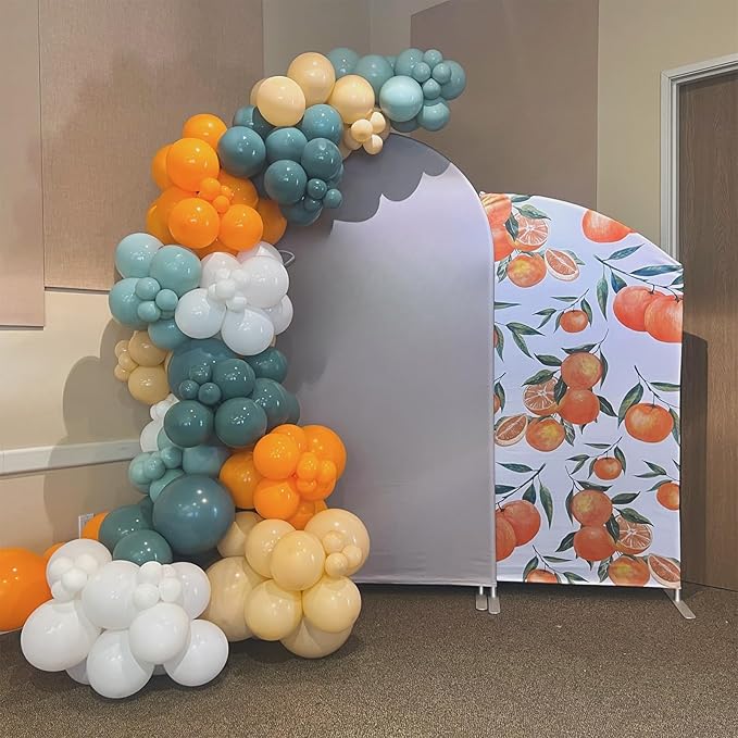 Blue and Orange Balloons Arch Kit, Orange Retro Sea Blue Teal Apricot White Balloon Garland Kit Latex Balloons for Women Men Boho Birthday Party Wedding Baby Bridal Shower Graduation Party Decorations