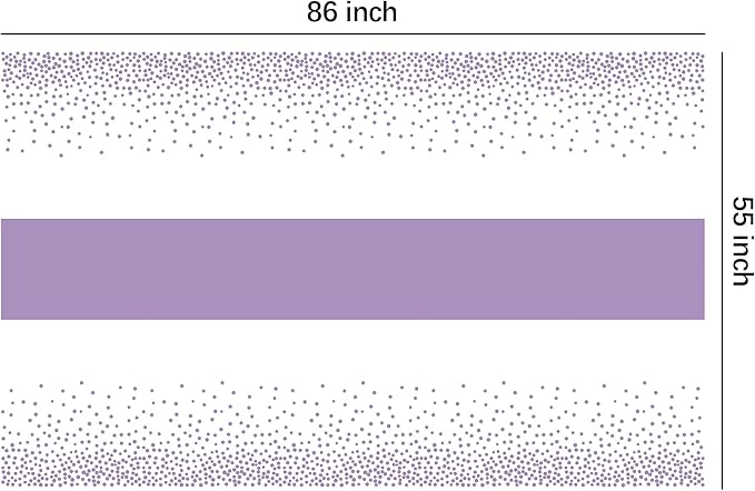 White and Purple Party Decorations Tablecloth, 3 Pack Disposable Purple Dot Table Cover Printed Table Runner for Birthday Baby Bridal Shower Wedding Anniversary Graduation, 86in x 55in