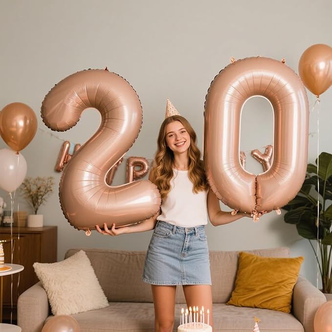 40 Inch Caramel Balloon Number 2 Balloon,Number Balloons Big Giant Jumbo Number 2 Foil Mylar Balloons for 12th Birthday Party Anniversary Events,Wedding Anniversary Party Decorations