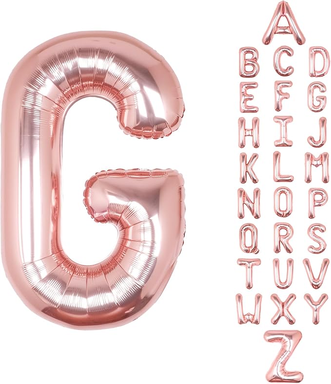 Letter Balloons 40Inch Large Giant big Foil Mylar Rose Gold Balloons G for Birthday Party Decorations