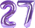 40 Inch Purple Number 27 Digital Balloon,Jumbo Mylar Foil Helium Balloon for 27 Balloons for Birthday Party,Wedding Anniversary Party Decorations