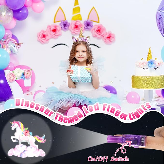 36 PCS Unicorn Party Favor LED Light Up Finger Lights, Glow in the Dark Fairy Princess Party Finger Flashlights Bulk for Pastel Rainbow Castle Goodie Treat Bag Stuffers Unicorn Birthday Party Supplies