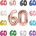 60 Balloon Number, Rose Gold Number 60th Birthday Balloons 40 Inch, 60 Years Old Rose Gold Birthday Decorations for Men Women, 60th Anniversary Decorations