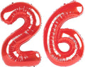 40 Inch Red Mylar Foil Number 26 62 Birthday Balloon, 26 Boy Girl Party Decorations Supplies, Big Helium Balloons Numbers for 26 62 Men Women Anniversary