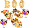 3PCS Wooden Halloween Charcuterie Board Set - Boo Letters (with 14 Balloons) - Halloween Party Table Decoration & Food Tray Platter