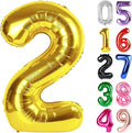 Gold Number 2 Balloon 40 Inch, 2nd Birthday Decoration for Toddlers Girls Boys, Sparkling 2 Number Balloon Party Decor