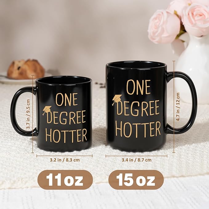 Graduation Gifts for Her, Him - 15oz Ceramic One Degree Hotter Mug - 2026 Funny College, Masters Degree, Phd, Nursing & Nurse, High School Grad Gifts for Women Men, Graduation Party Decorations